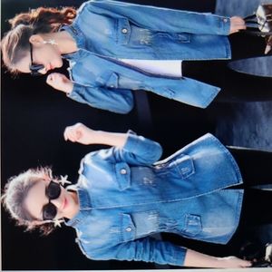 SUSIELADY Washed Denim Long Jacket sz XL